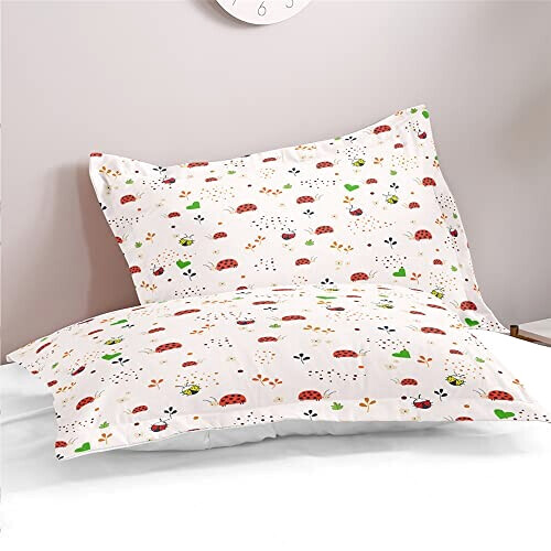 Housse de couette Coccinelle amour vert 90x190 cm 140x200 cm 200x200 cm 220x240 cm 240x260 cm variant 2 