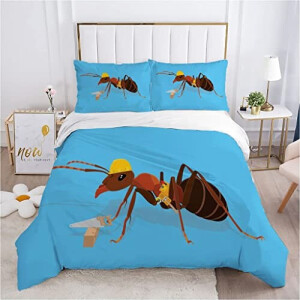 Housse de couette Fourmi bleue 160x200 cm