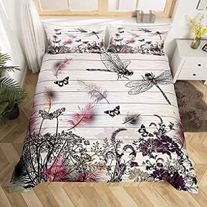 Housse de couette Libellule plante 140x200 cm