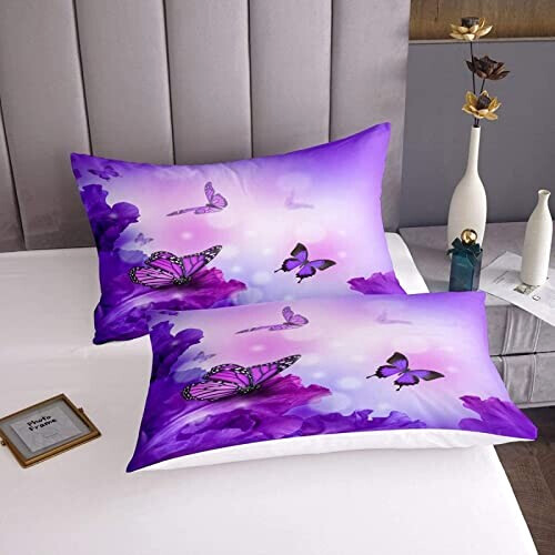 Housse de couette Papillon motif violet 140x200 cm variant 0 