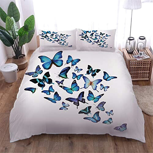 Housse de couette Papillon bleu 240x260 cm