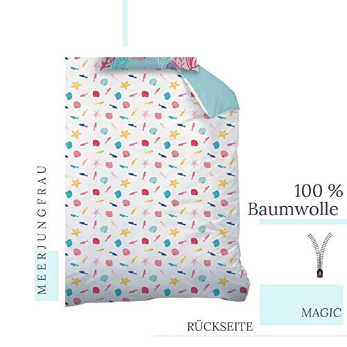 Housse de couette Sirène multicolore 135x200 cm variant 1 