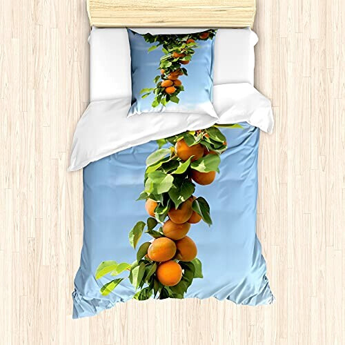 Housse de couette Abricot vert orange 135x200 cm