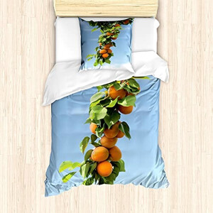 Housse de couette Abricot vert orange 135x200 cm