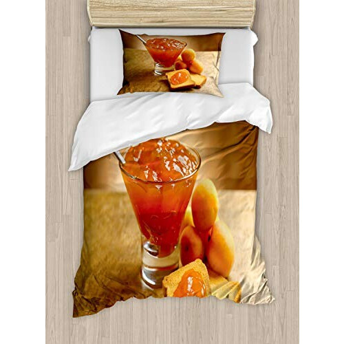 Housse de couette Abricot orange brûlé 130x200 cm