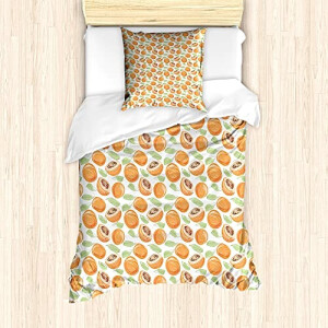 Housse de couette Abricot vert pistache 135x200 cm
