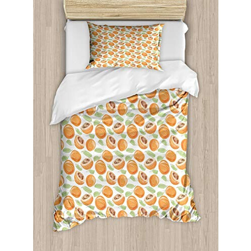 Housse de couette Abricot vert pistache 130x200 cm