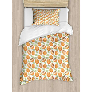 Housse de couette Abricot vert pistache 130x200 cm