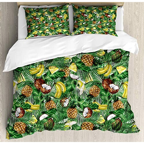 Housse de couette Ananas chameau vert 220x230 cm