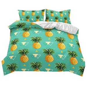 Housse de couette Ananas vert foncé 140x200 cm