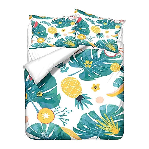 Housse de couette Ananas monstera 90x190 cm 140x200 cm 200x200 cm 220x240 cm 240x260 cm