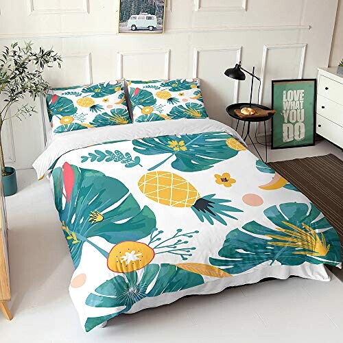 Housse de couette Ananas monstera 90x190 cm 140x200 cm 200x200 cm 220x240 cm 240x260 cm variant 1 