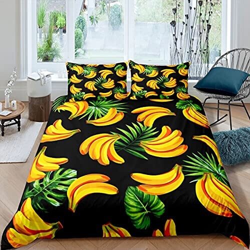 Housse de couette Banane multicolore 140x200 cm 200x200 cm 220x240 cm