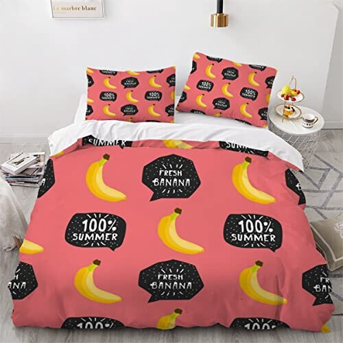 Housse de couette Banane couleur 140x200 cm