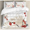 Housse de couette Cerise beige blanc rouge - miniature