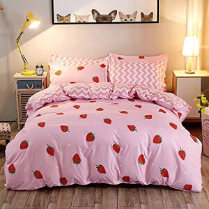 Housse de couette Fraise multicolore 140x200 cm 200x200 cm 220x240 cm 240x260 cm
