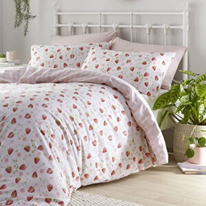 Housse de couette Fraise rouge/rose