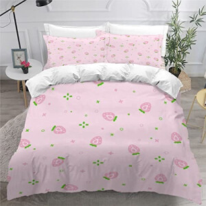 Housse de couette Fraise couleur 140x200 cm