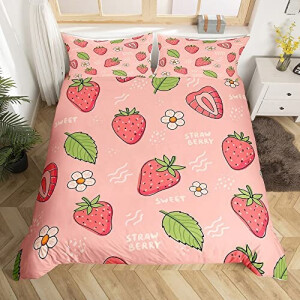 Housse de couette Fraise multicolore 140x200 cm 200x200 cm 220x240 cm