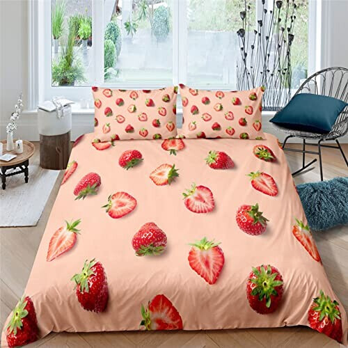 Housse de couette Fraise a- 220x240 cm