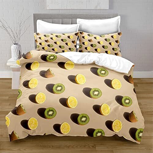 Housse de couette Kiwi jaune 160x200 cm