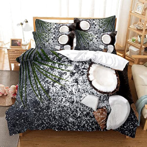 Housse de couette Noix de coco gris foncé 90x190 cm