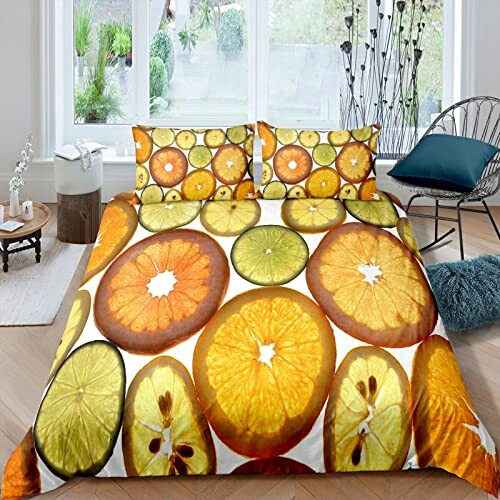 Housse de couette Orange Fruit mx-r 140x200 cm 200x200 cm 220x240 cm 240x260 cm