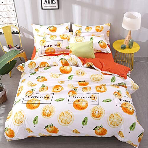 Housse de couette Orange Fruit orange 140x200 cm 200x200 cm 220x240 cm