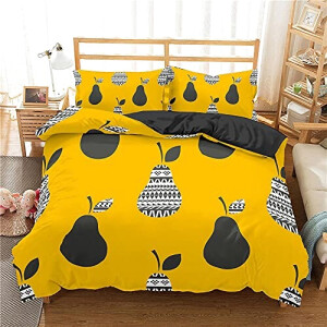 Housse de couette Poire noire 200x200 cm