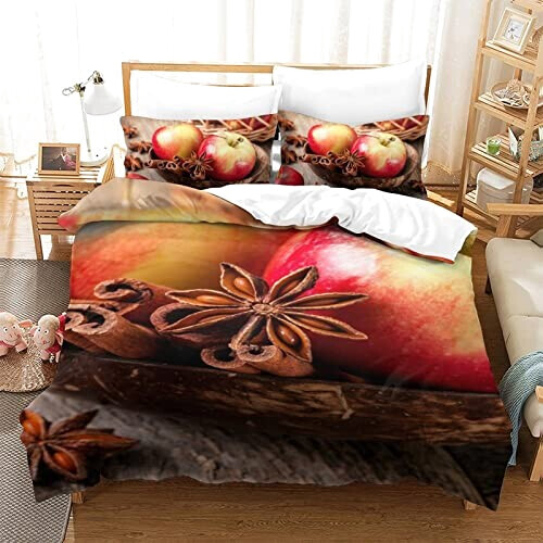 Housse de couette Pomme style- 135x200 cm 200x200 cm 220x240 cm