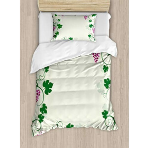 Housse de couette Raisin rose violet vert 130x200 cm