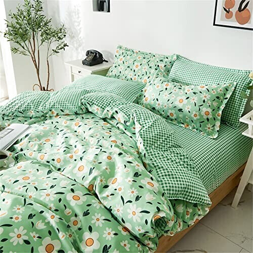 Housse de couette Rose - Fleur -  verte 140x200 cm 160x200 cm 200x200 cm 220x240 cm variant 0 