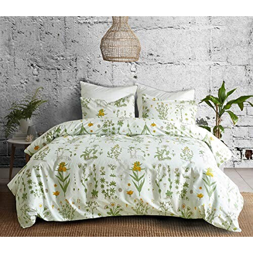 Housse de couette Fleur vert 220x240 cm