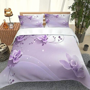 Housse de couette Violette - Fleur - violet 220x240 cm
