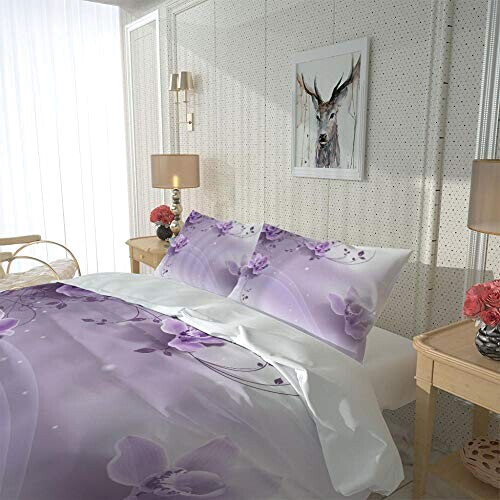 Housse de couette Violette - Fleur - violet 220x240 cm variant 2 