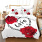 Housse de couette Rose - Fleur - 135x200 cm 200x200 cm 220x240 cm - miniature