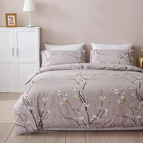 Housse de couette Fleur grise beige 220x240 cm variant 0 