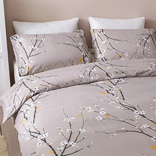 Housse de couette Fleur grise beige 220x240 cm variant 1 