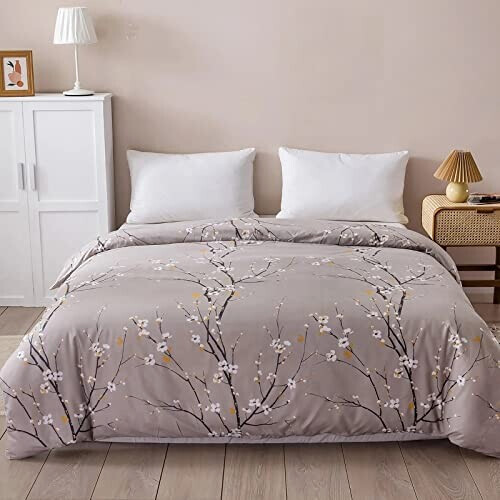 Housse de couette Fleur grise beige 220x240 cm variant 3 