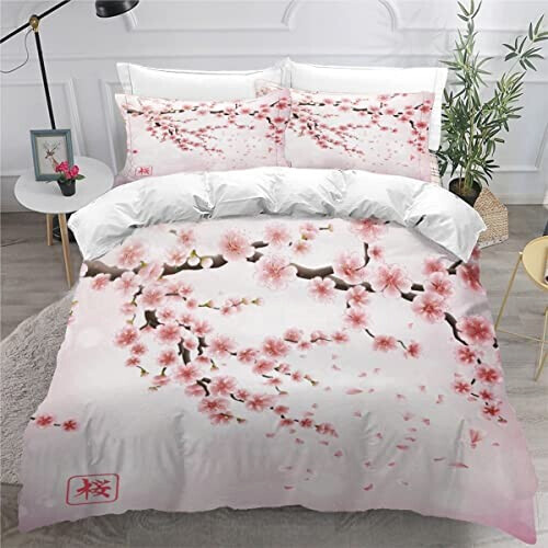 Housse de couette Fleur s de cerisier- 140x200 cm 200x200 cm 220x240 cm 240x260 cm