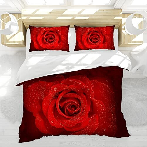 Housse de couette Rose - Fleur -  rouge 135x200 cm 200x200 cm 220x240 cm variant 0 