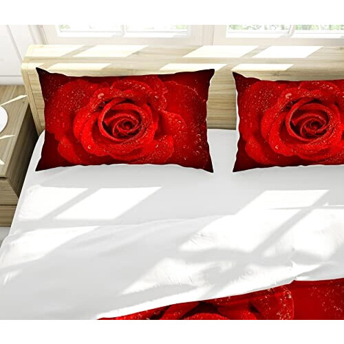 Housse de couette Rose - Fleur -  rouge 135x200 cm 200x200 cm 220x240 cm variant 1 