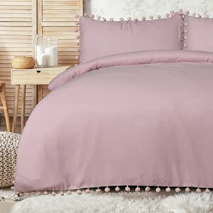 Housse de couette rose poudré 200x200 cm