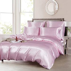 Housse de couette rose 200x200 cm