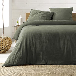 Housse de couette vert kaki 220x240 cm