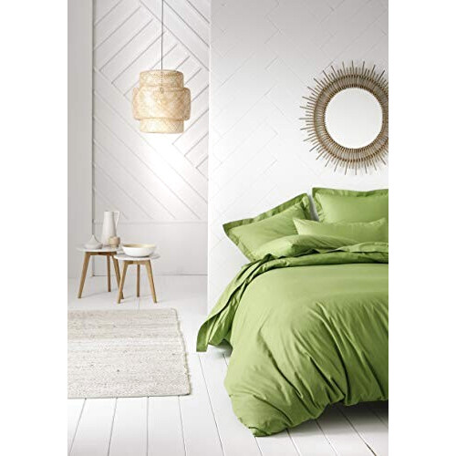 Housse de couette vert bambou 140x200 cm