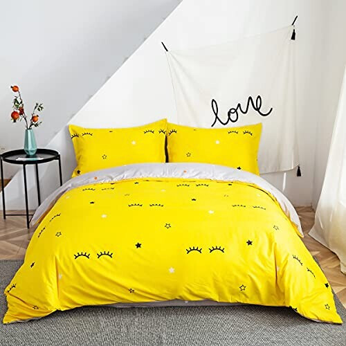 Housse de couette jaune cils s 220x240 cm variant 0 