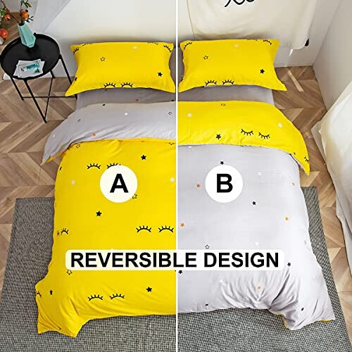 Housse de couette jaune cils s 220x240 cm variant 3 