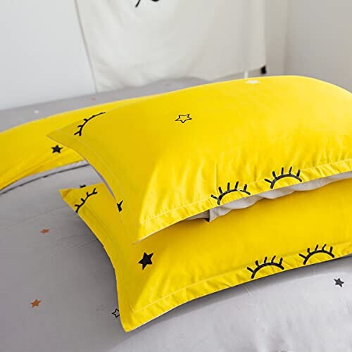 Housse de couette jaune cils s 220x240 cm variant 4 