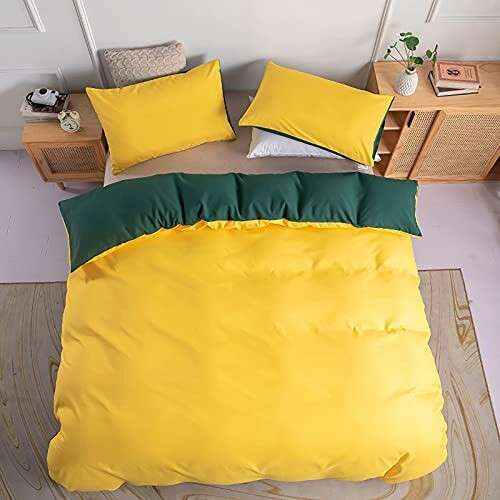 Housse de couette jaune / sarcelle 140x200 cm variant 2 